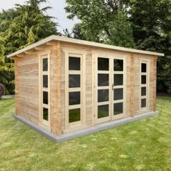 Abri En Bois Cloisonné 15m² MODERNE - Madriers 28mm Gardy Shelter