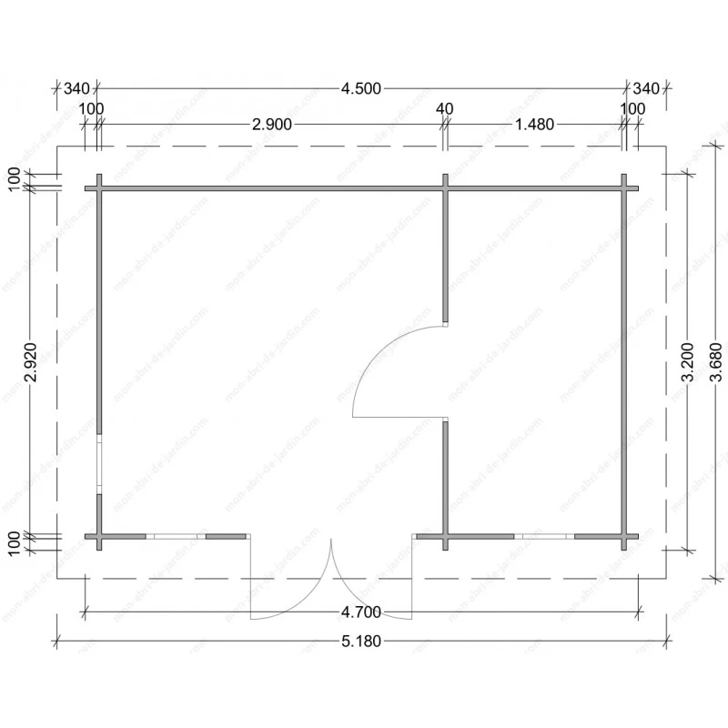 Abri En Bois Cloisonné 15m² MODERNE Traité Marron 28mm Gardy Shelter – Image 3