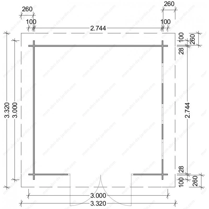 Abri En Bois Massif 9m² MODERNE Traité Marron 28mm Gardy Shelter – Image 3