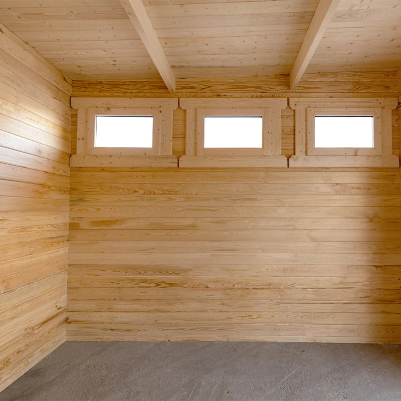 Abri En Bois Massif 9m² MODERNE Traité Marron 28mm Gardy Shelter – Image 6