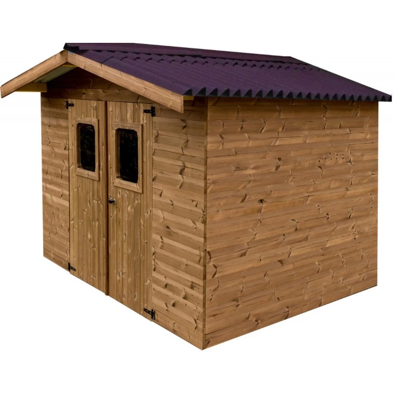 Abri En Bois Thermo Traité Thiers 11,97m² Et Toiture Onduline HABRITA – Image 2