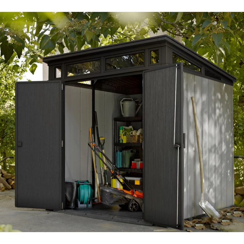 Abri En Résine Brossée Monopente Brossium 4,7m² + Plancher Keter – Image 2