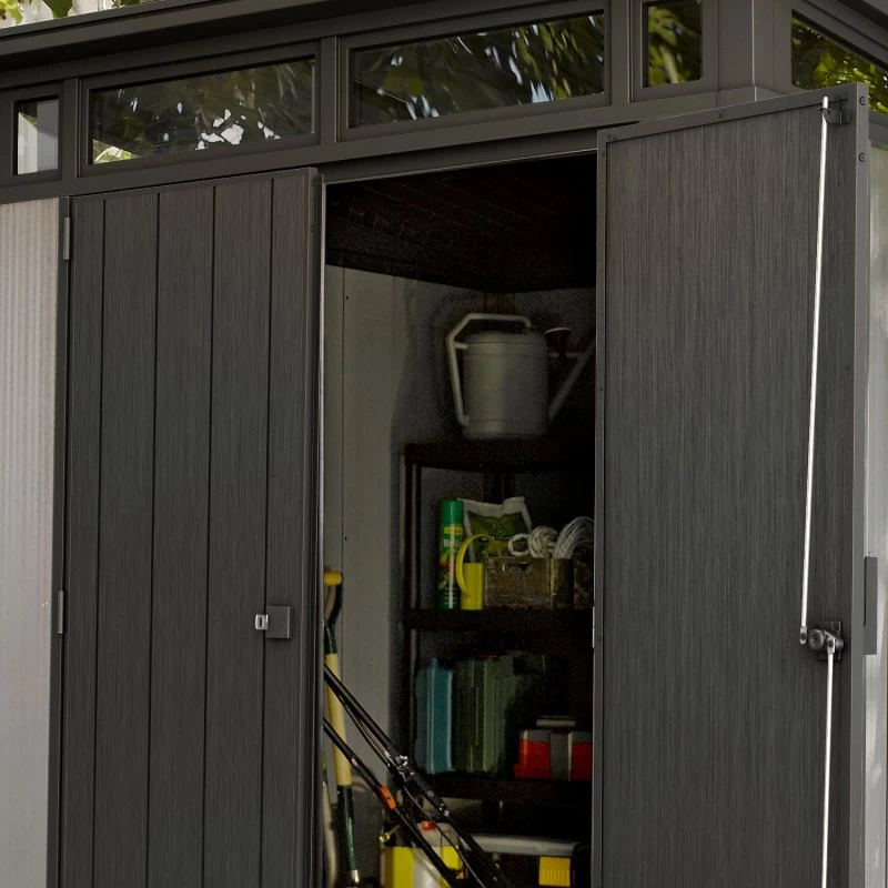 Abri En Résine Brossée Monopente Brossium 4,7m² + Plancher Keter – Image 4