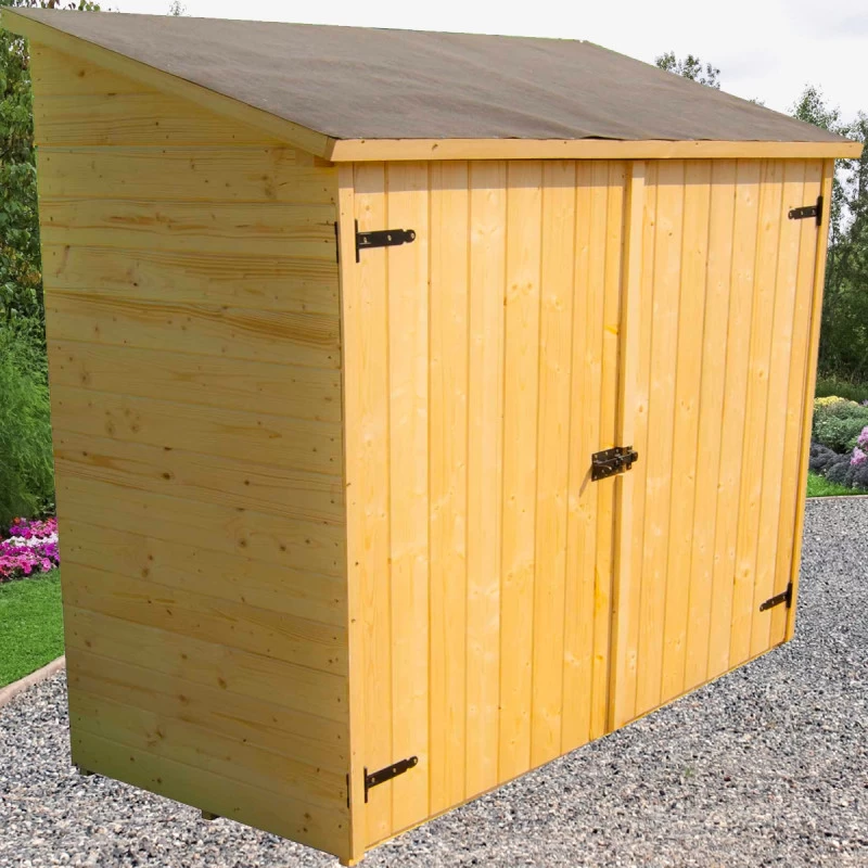 Abri Mural En Bois Brut 1m² Avec 2 étagères De Rangement - Habrita – Image 2