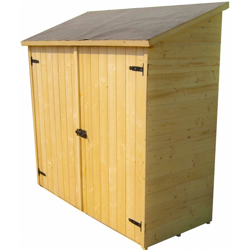 Abri Mural En Bois Brut 1m² Avec 2 étagères De Rangement - Habrita – Image 4