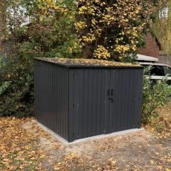 Abri Pour 4 Vélos En Métal Anthracite 4,2m² + Kit D'ancrage X-METAL