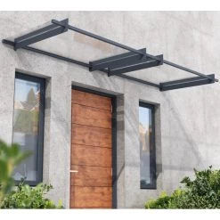 Auvent Marquise En Acrylique Gris Clair NANCY™ 3000 – Canopia By Palram