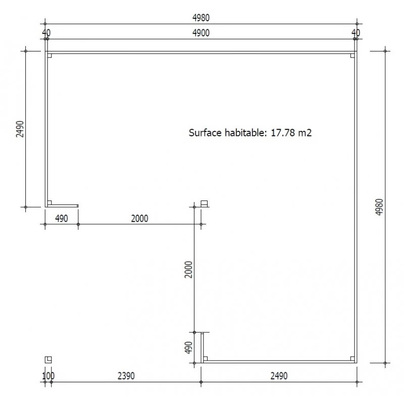 Bureau De Jardin En Bois Massif Avec Terrasse 18,6m² - Madriers 40mm Traités Et Teintés Marron Gardy Shelter – Image 2
