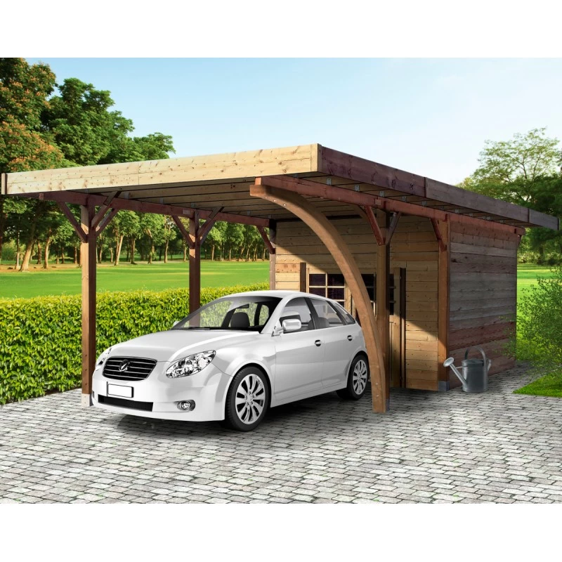Carport Configuré 7x4x2,5m En Bois Traité Autoclave - SOLID