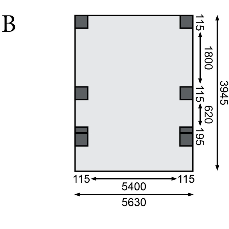 Carport Double En Bois Autoclave 28,3m², Toit En Acier Et Deux Poteaux En Arc – KARIBU – Image 4