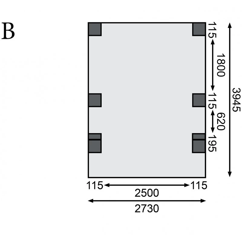 Carport En Bois Autoclave 15m², Toit En Acier Et Deux Poteaux En Arc – KARIBU – Image 4