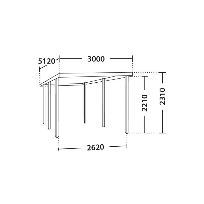 Carport Simple 15,40m² En Bois Autoclave FSC Henri - Forest Style – Image 3