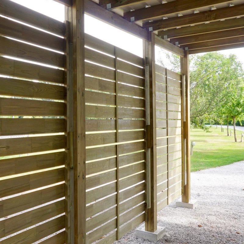 Carport Simple En Bois Autoclave 19,6m² + Toit En Acier César – Forest Style – Image 5