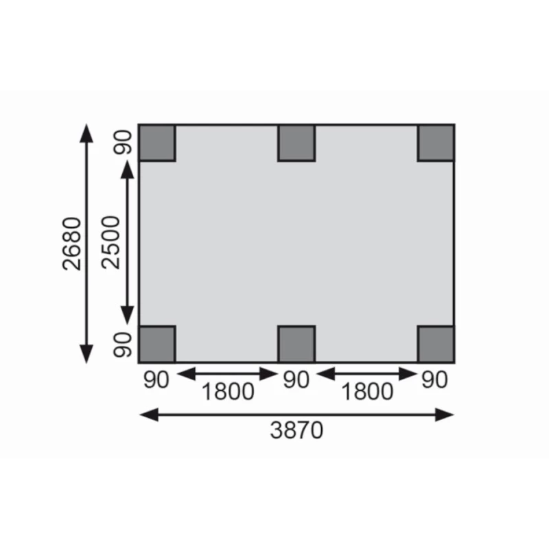 Carport Simple En Bois Autoclave Avec Toit PVC Et 1 Arc D'entrée 14,9m² - 304x490cm - Karibu – Image 5