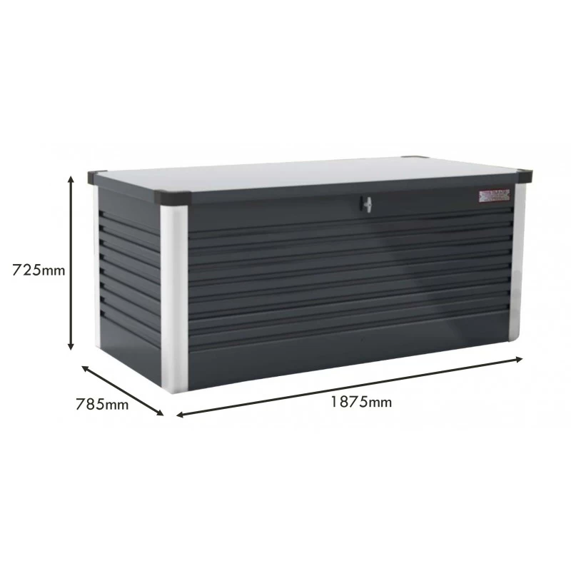 Coffre De Rangement En Métal Anthracite 1000L Patio Box 1,46m² TRIMETALS – Image 2