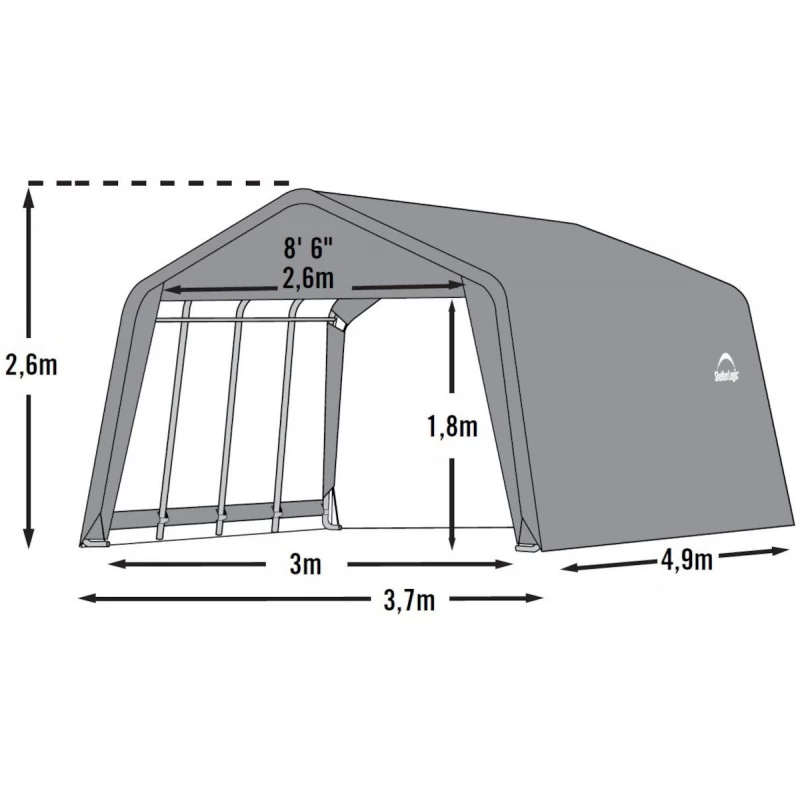Garage Démontable 18,13m² En Acier Et Polyéthylène Gris – Shelter Logic – Image 6