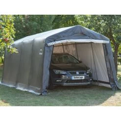 Garage Démontable 18,3m² En Acier Et Polyéthylène Gris – Shelter Logic