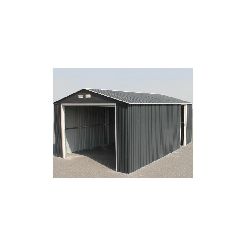 Garage En Métal Anthracite 19,95m² Grande Hauteur H.2,60m DURAMAX – Image 2