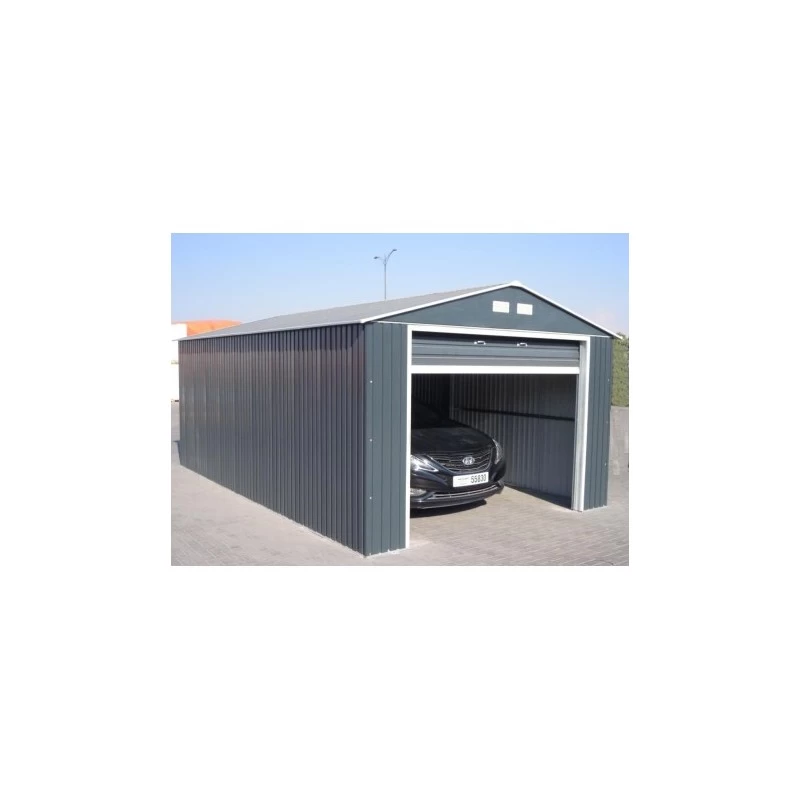 Garage En Métal Anthracite 19,95m² Grande Hauteur H.2,60m DURAMAX – Image 4