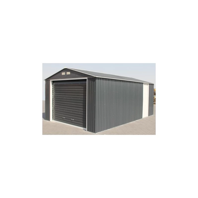 Garage En Métal Anthracite 19,95m² Grande Hauteur H.2,60m DURAMAX – Image 5