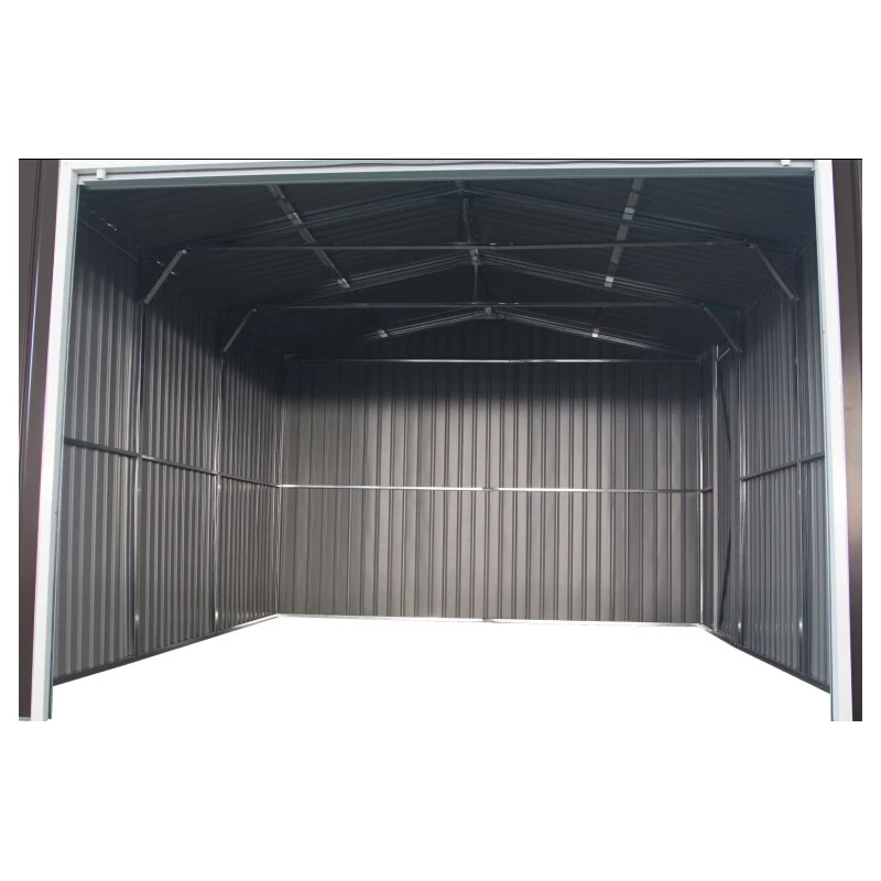 Garage Métal Anthracite 15,14m² Porte Enroulable + Kit D'ancrage X-METAL – Image 6