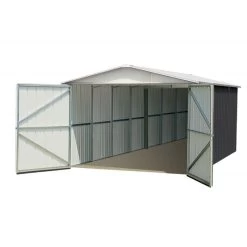 Garage Métal Anthracite 15,50m² + Kit D'ancrage Inclus - YARDMASTER