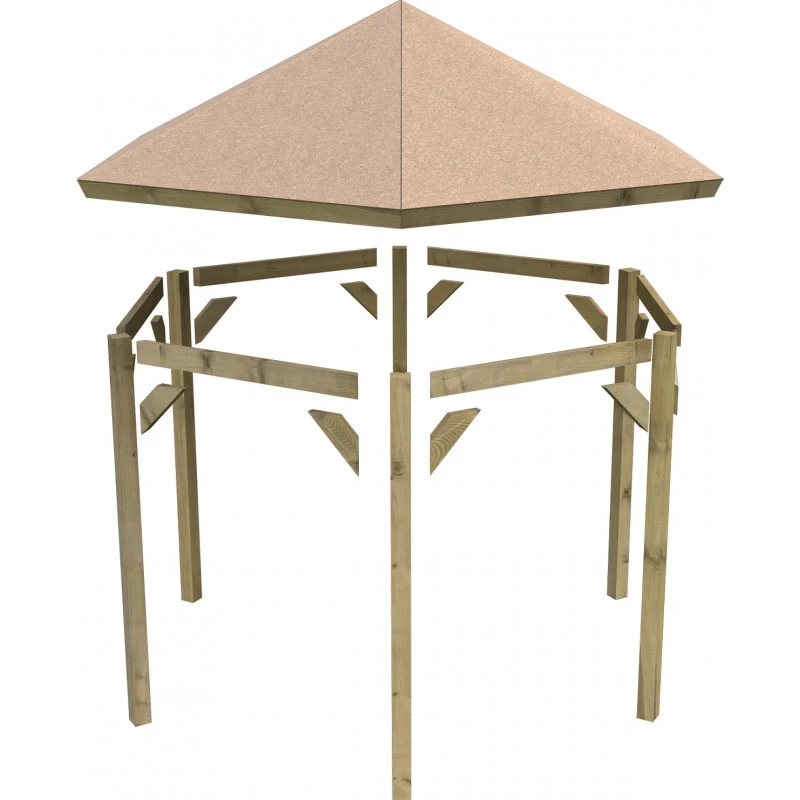 Kiosque De Jardin Carré Sevilla – 3,40x3,40m – Avec Shingles – Karibu – Image 6