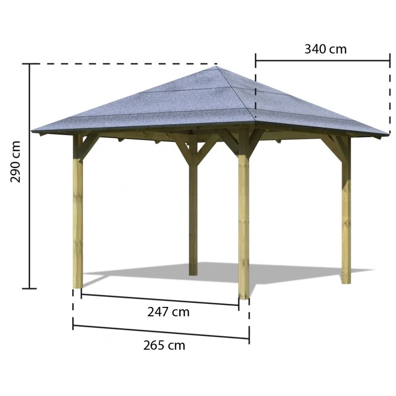 Kiosque De Jardin Carré Sevilla – 3,40x3,40m - Karibu – Image 2