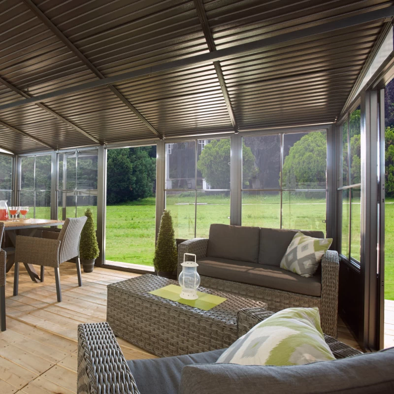 Pavillon Adossé Charlestone Mural 298,5x404cm En Aluminium Et Acier Galvanisé - SOJAG – Image 3