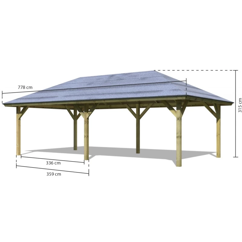 Pavillon Rectangulaire En Bois FSC Holm 2 - 7,78x4,31m Karibu – Image 2