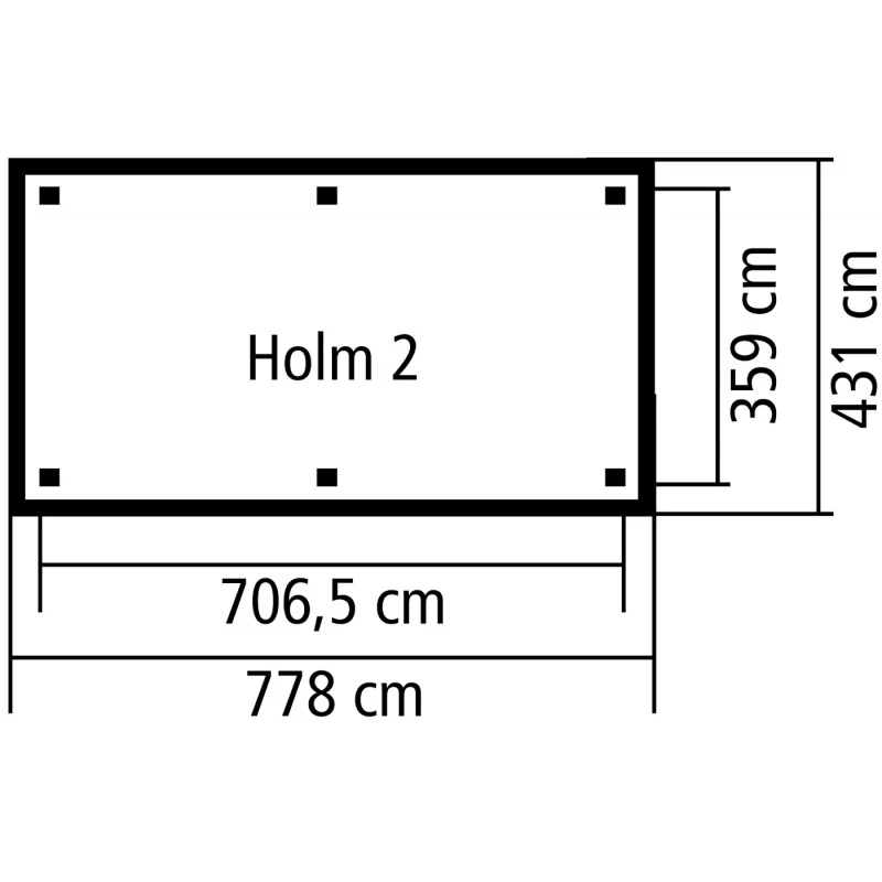 Pavillon Rectangulaire En Bois FSC Holm 2 - 7,78x4,31m Karibu – Image 3