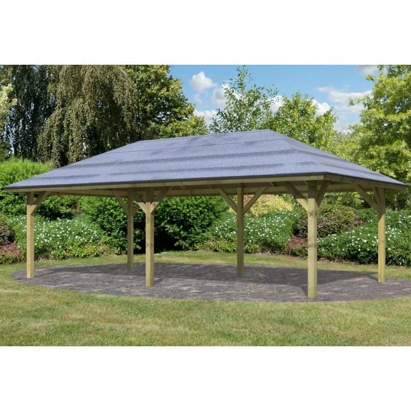Pavillon Rectangulaire En Bois FSC Holm 2 - 7,78x4,31m Karibu – Image 6