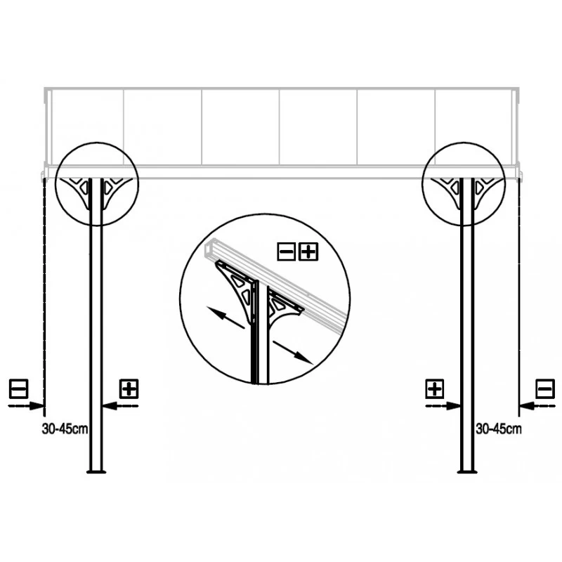 Pergola Adossée Ajustable - Toit De Terrasse En Alu 3,75x2,55m X-METAL – Image 5