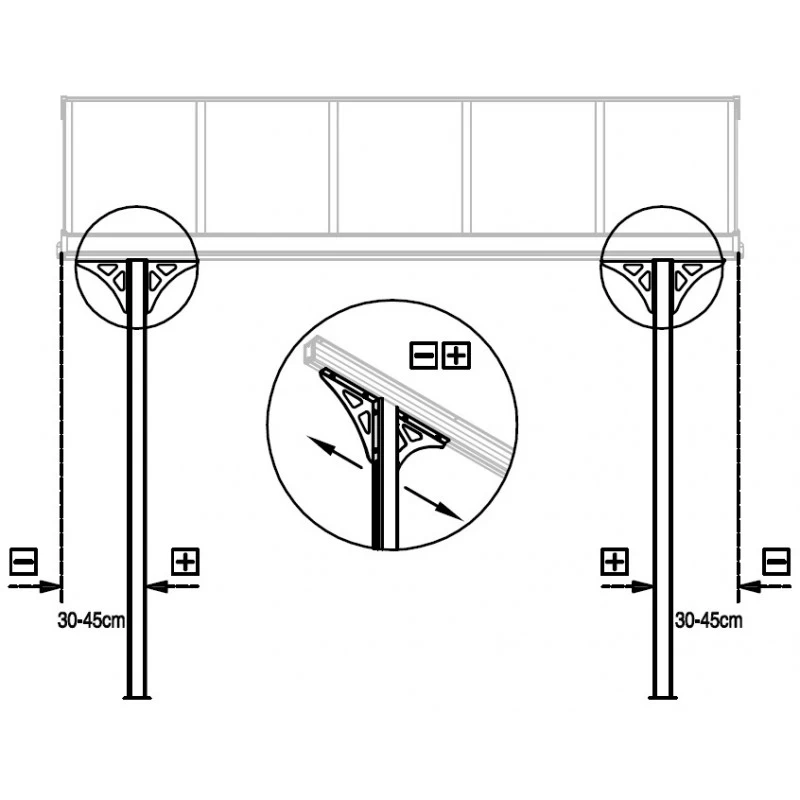 Pergola Adossée Ajustable - Toit De Terrasse En Alu 3,05x3,14m X-METAL – Image 5