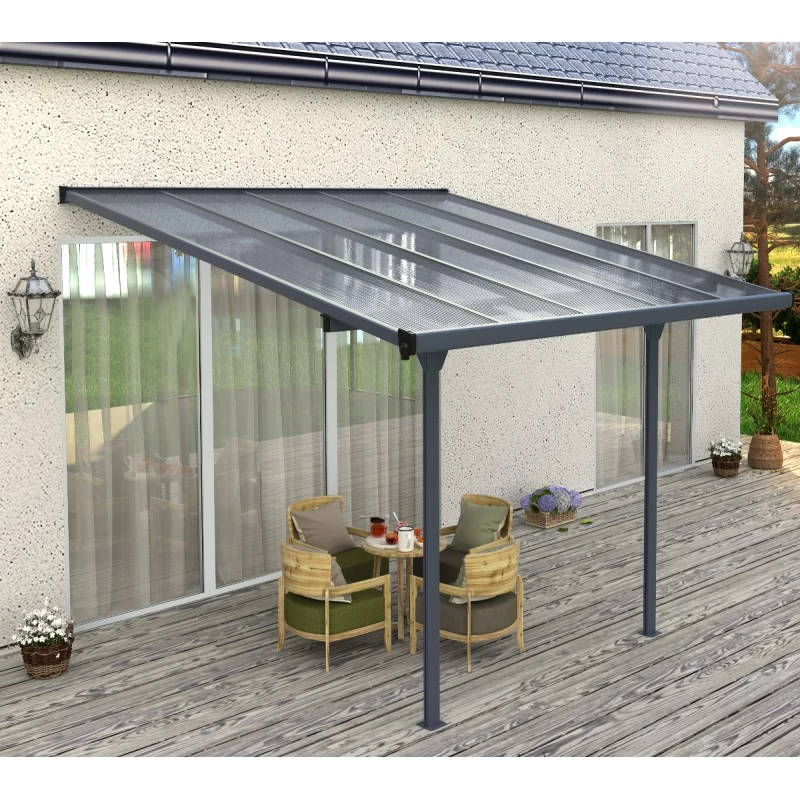 Pergola Adossée Ajustable - Toit De Terrasse En Alu 3,05x3,14m X-METAL