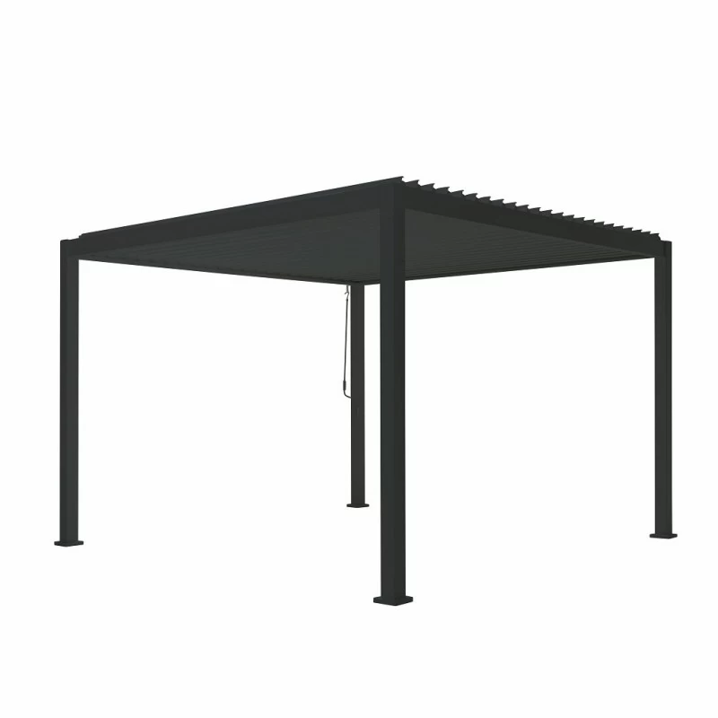 Pergola Bioclimatique Autoportante En Alu Anthracite 3x3m Ombrea – Image 2