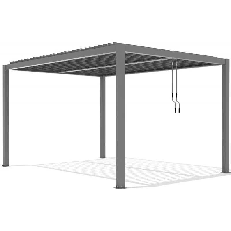 Pergola Bioclimatique Autoportante En Aluminium Gris Clair 4x3m - X-METAL – Image 2