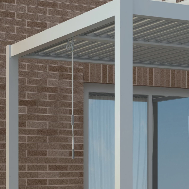 Pergola Bioclimatique Autoportante En Aluminium Gris Clair 4x3m - X-METAL – Image 3