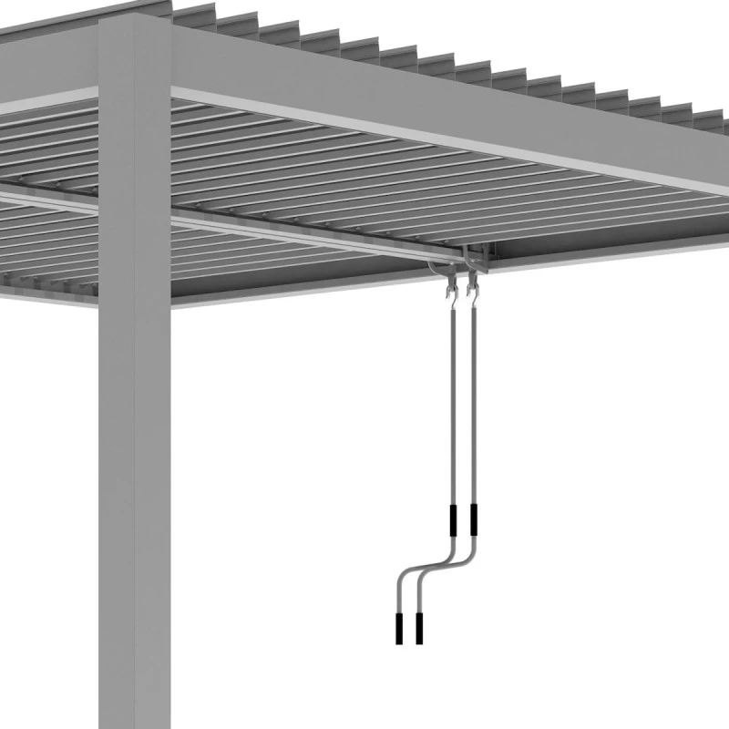Pergola Bioclimatique Autoportante En Aluminium Gris Clair 4x3m - X-METAL – Image 4