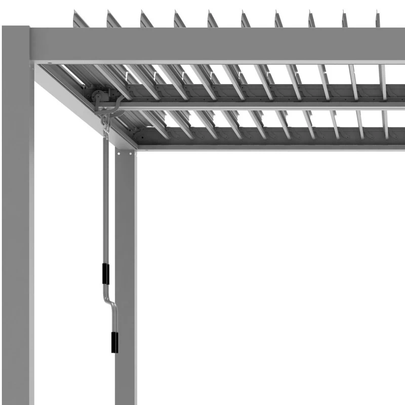 Pergola Bioclimatique Autoportante En Aluminium Gris Clair 4x3m - X-METAL – Image 5