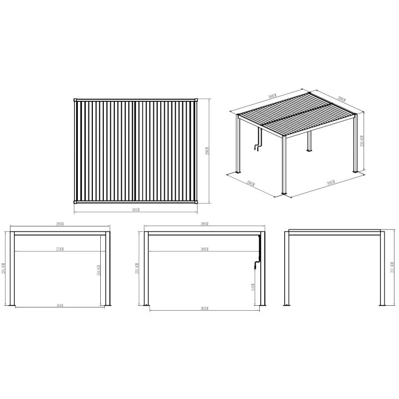 Pergola Bioclimatique Autoportante En Aluminium Gris Clair 4x3m - X-METAL – Image 6