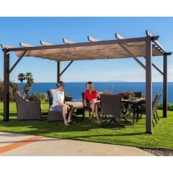 Pergola En Aluminium Marron Foncé 576x311,5cm Modena – PARAGON OUTDOOR