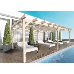 Pergola En Bois Lamellé-collé 500x500cm Marsella – Maderland