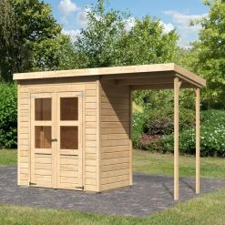 Petit Abri De Jardin En Bois 2,22m² Merseburg 2 + Appentis - Karibu