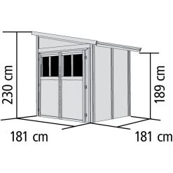 Remise Adossée Juist 2 En Bois Certifié 3,28m² - Karibu