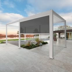 Store Latéral Blanc 400cm Pour Pergola Bioclimatique En Alu Ombrea