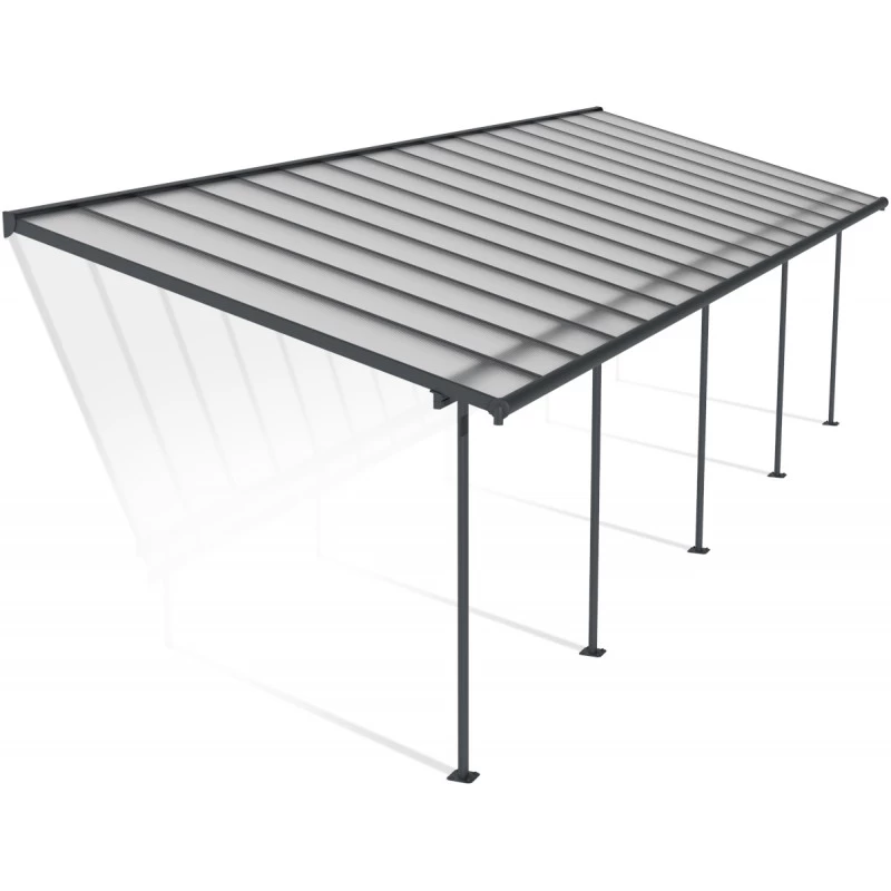 Toit De Terrasse 295x980cm En Aluminium Gris Et Polycarbonate 6mm SIERRA - Canopia By Palram