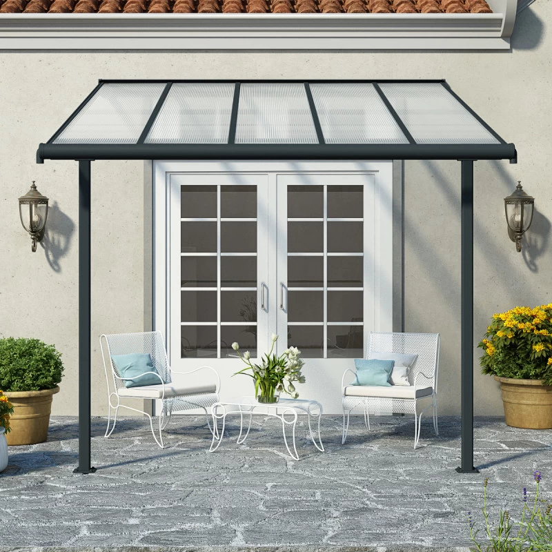 Toit De Terrasse 299x314cm En Aluminium Gris Et Polycarbonate 6mm SIERRA - Canopia By Palram – Image 2