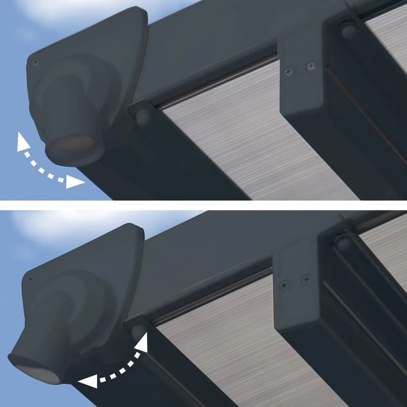 Toit De Terrasse 300x1035cm En Aluminium Gris Et Polycarbonate 8mm FERIA - Canopia By Palram – Image 6