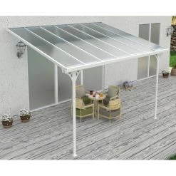 Toit De Terrasse Ajustable En Aluminium Laqué Blanc 3,05x4,36m X-METAL